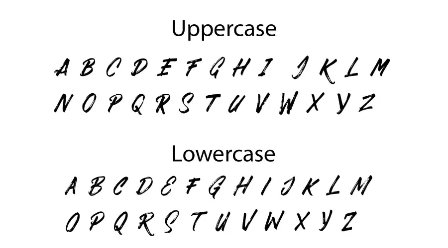 Dabrush Font Characters View