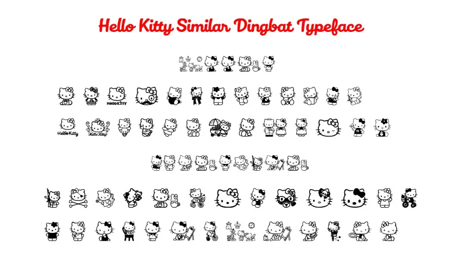 Hello Kitty Similar Dingbat Typeface