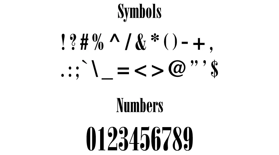Mamma Mia Font Symbols