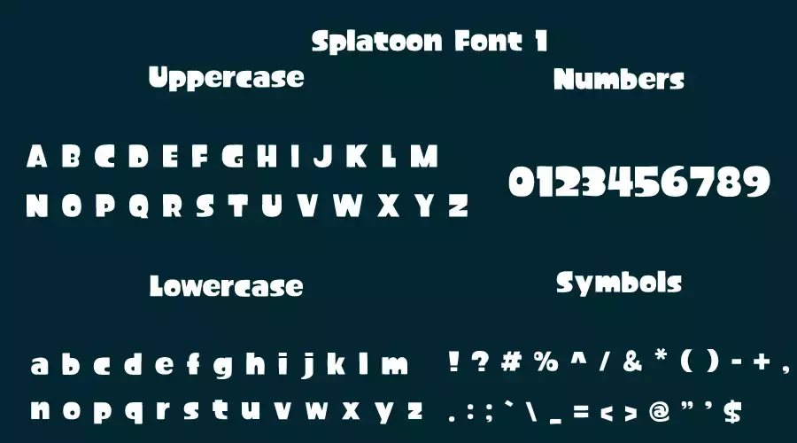 Splatoon 1 character map