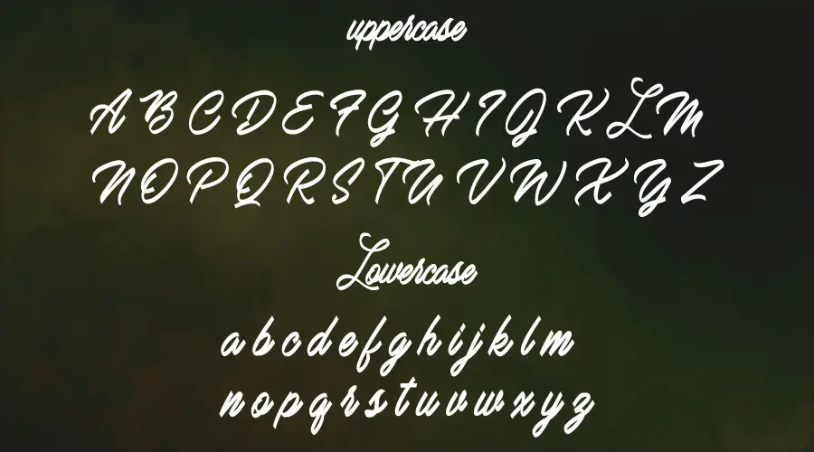 Mardi Gras Font Character map
