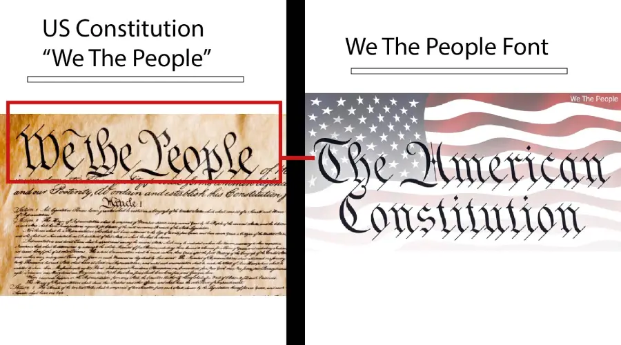 US constitution vs We The People Font Similarity Comparison example