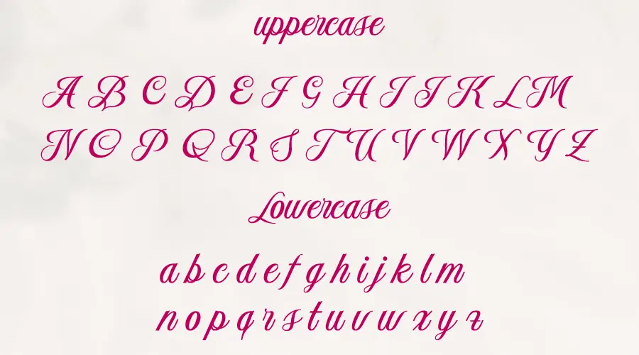 Aetrina Elegant Font Character