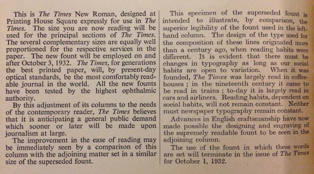 Times New Roman Newspaper