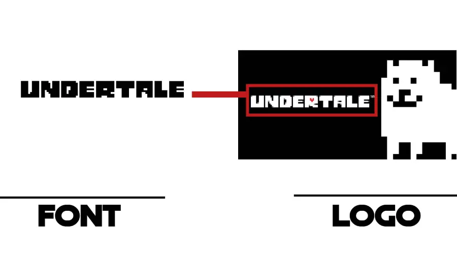 Undertale logo vs font Monsterfriend similarity Example