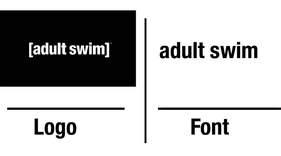 Adult Swim logo vs Helvetica Neue Condensed bold font