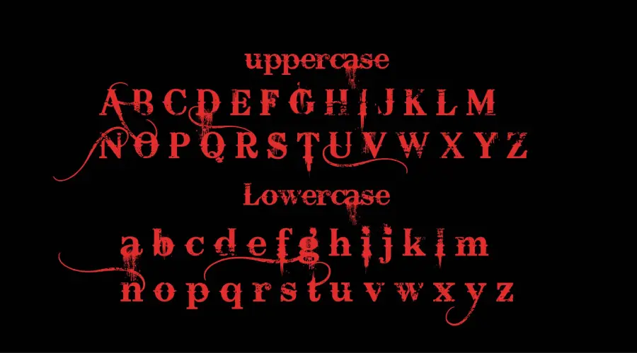 Bleeding Cowboy Font character