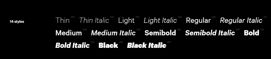 Calibre Font 14 Styles
