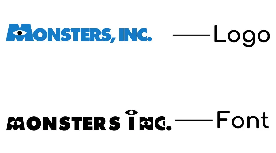 Monster Inc Logo vs Monster AG Font similarity example 1