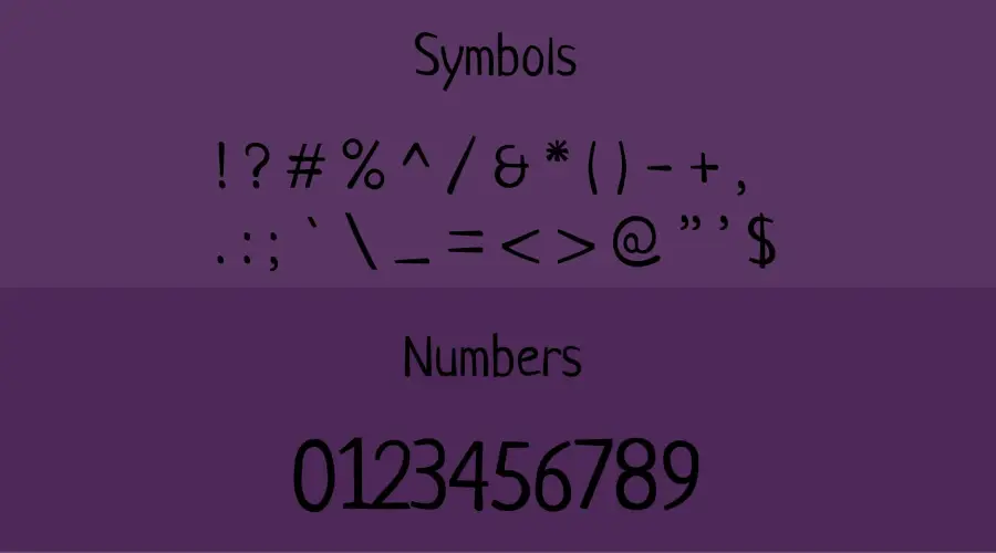 Neucha font Symbols