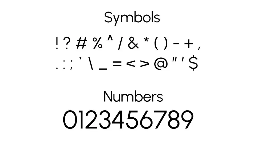 Urbanist Font Symbols View