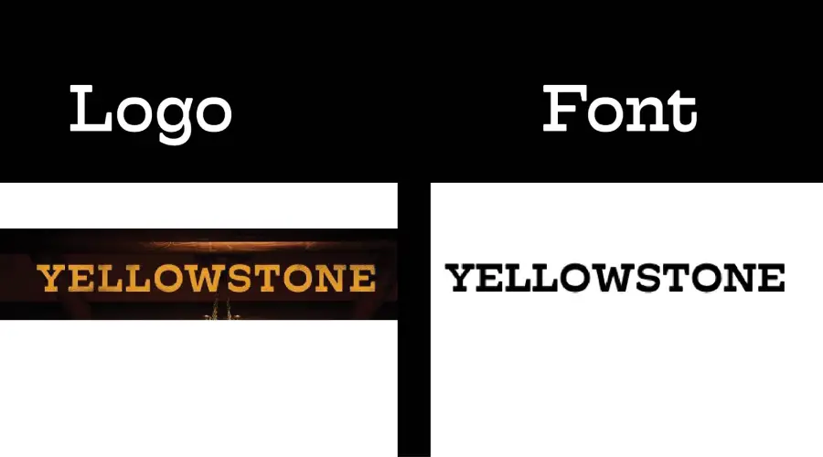 Yellowstone Logo vs Hatch Font similarity