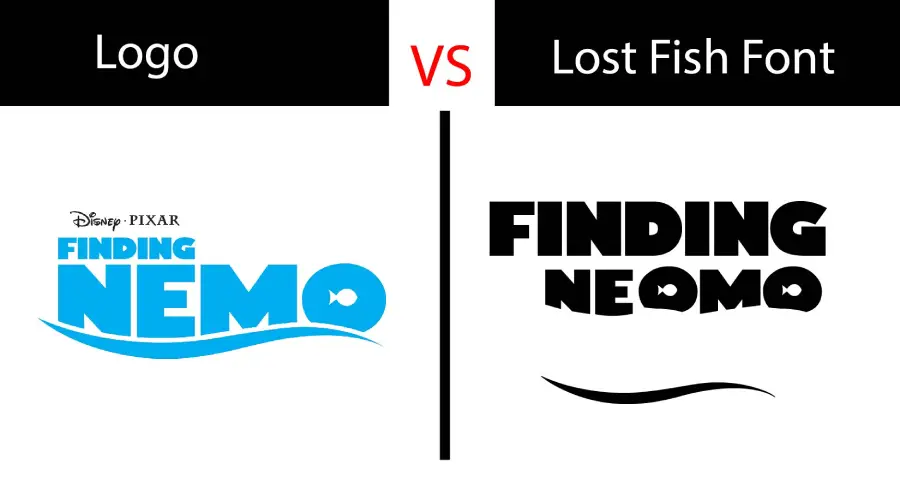 Finding Nemo logo vs Lost Fish font similarity example