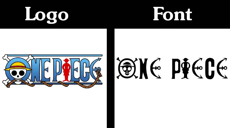 One Piece Logo vs One Piece Font similarity example