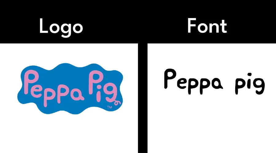 Peppa Pig logo vs Peppa Pig Medium Font Similarity example