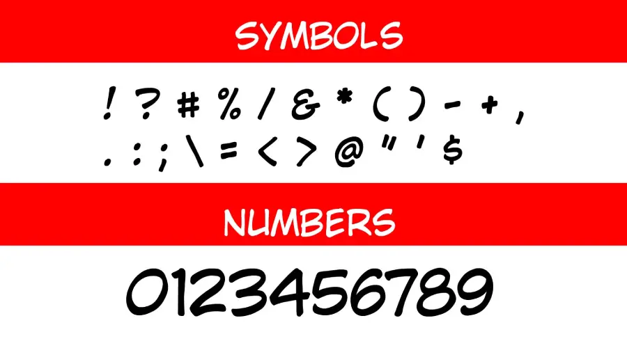 Wild Words Font Symbols