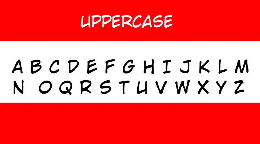 Wild Words Font Uppercase Characters