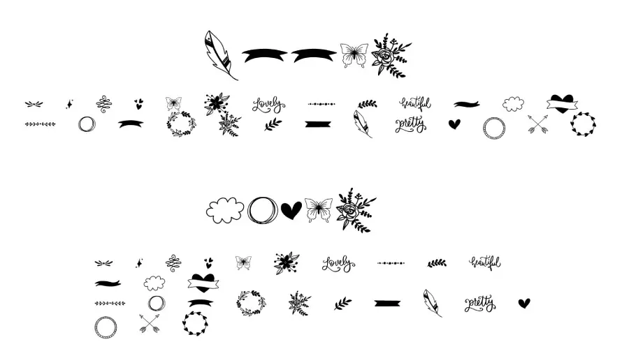 Pretty you Dingbat Symbols View