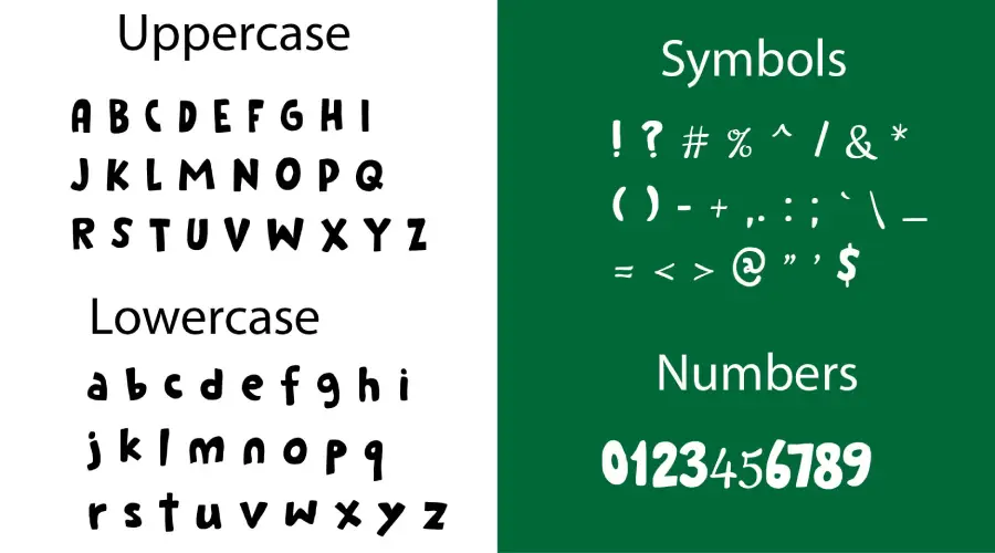 Cookie Crumble Font Characters View