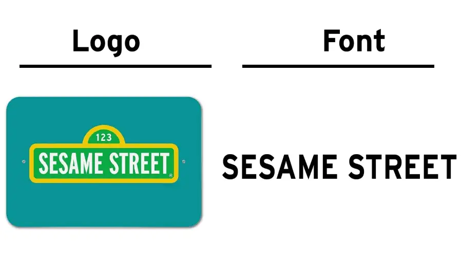 Sesame Street Logo vs Interstate Bold Compressed Font similarity example