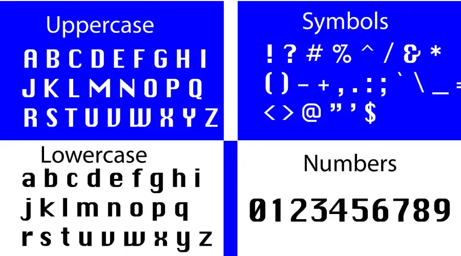 Krungthep Font Characters and Symbols View
