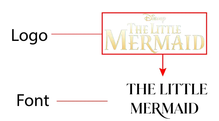 Little Mermaid logo vs Little Mermaid Font similarity example
