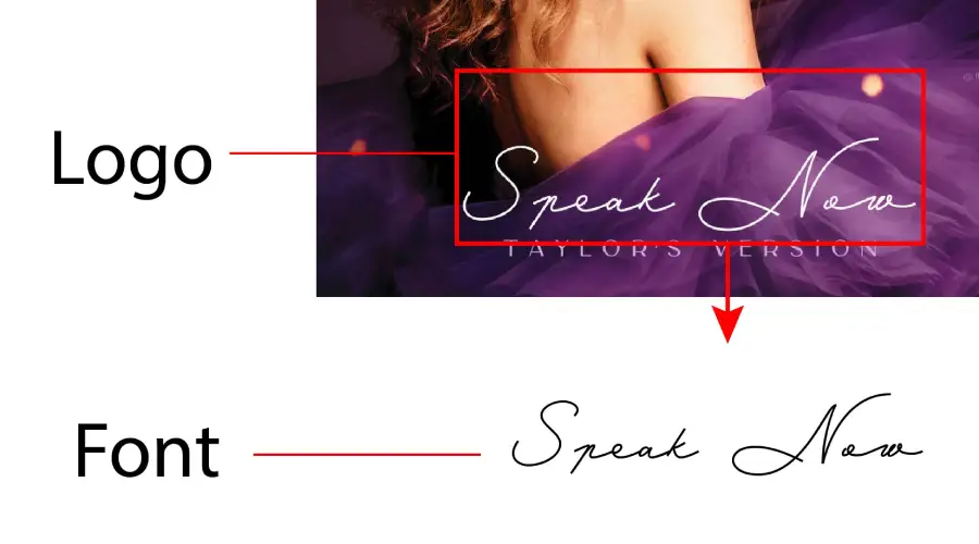 Speak Now Taylor's Version logo vs Mina Medium Font Similarity Example